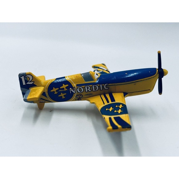 Disney Pixar Planes No.12 NORDIC Metal Toy Diecast Airplane Loose 1:55 Mattel - Picture 5 of 10